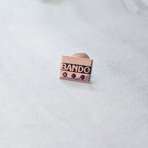 Vintage Bando Pin - Terryberry Sterling Pin with 3 Red Gems